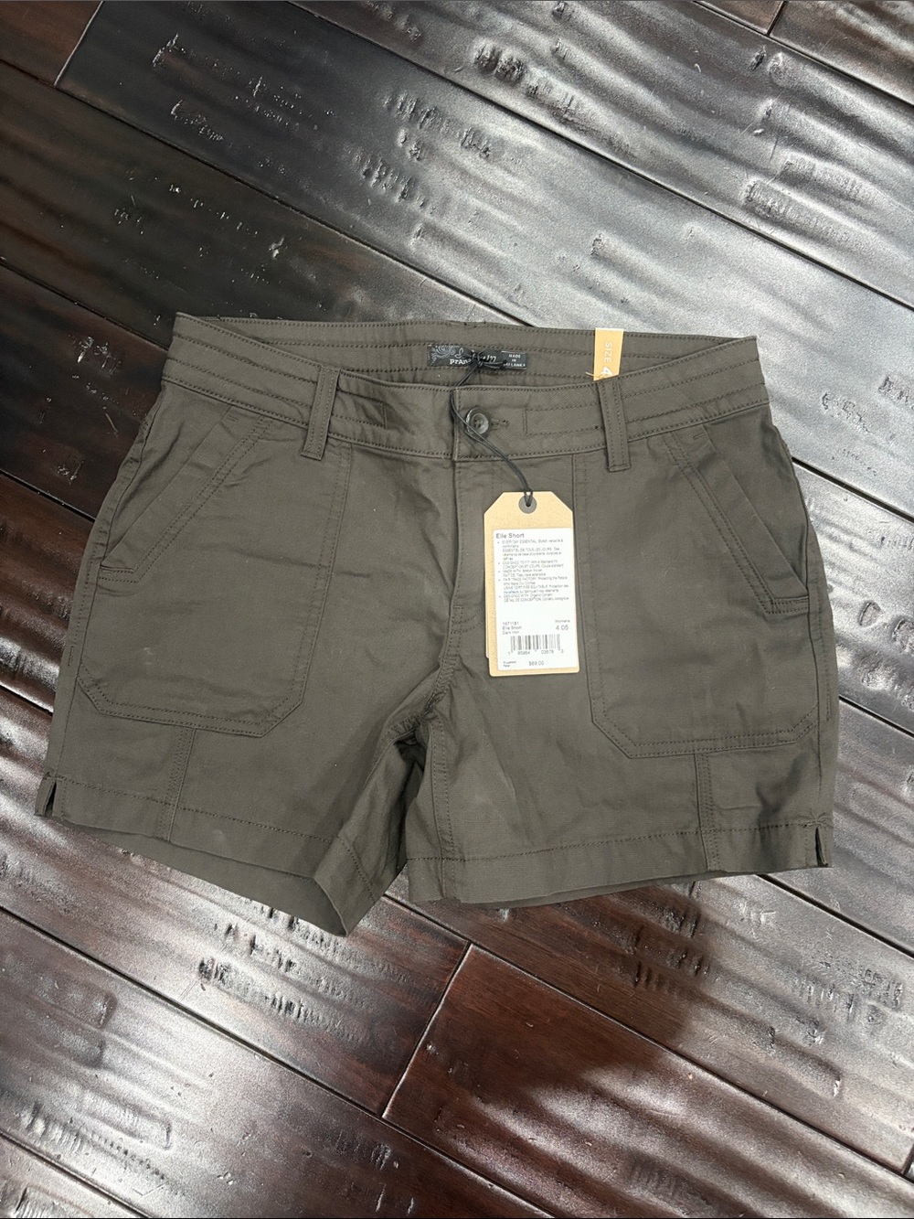 Prana Olive Green Cargo Shorts with Patch Pockets